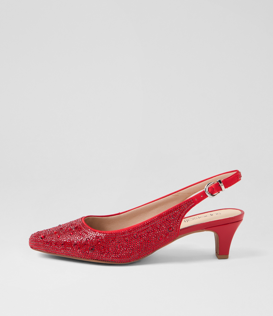 Looloo Red Jewels Leather Heels Looloo Red Jewels Leather Heels
