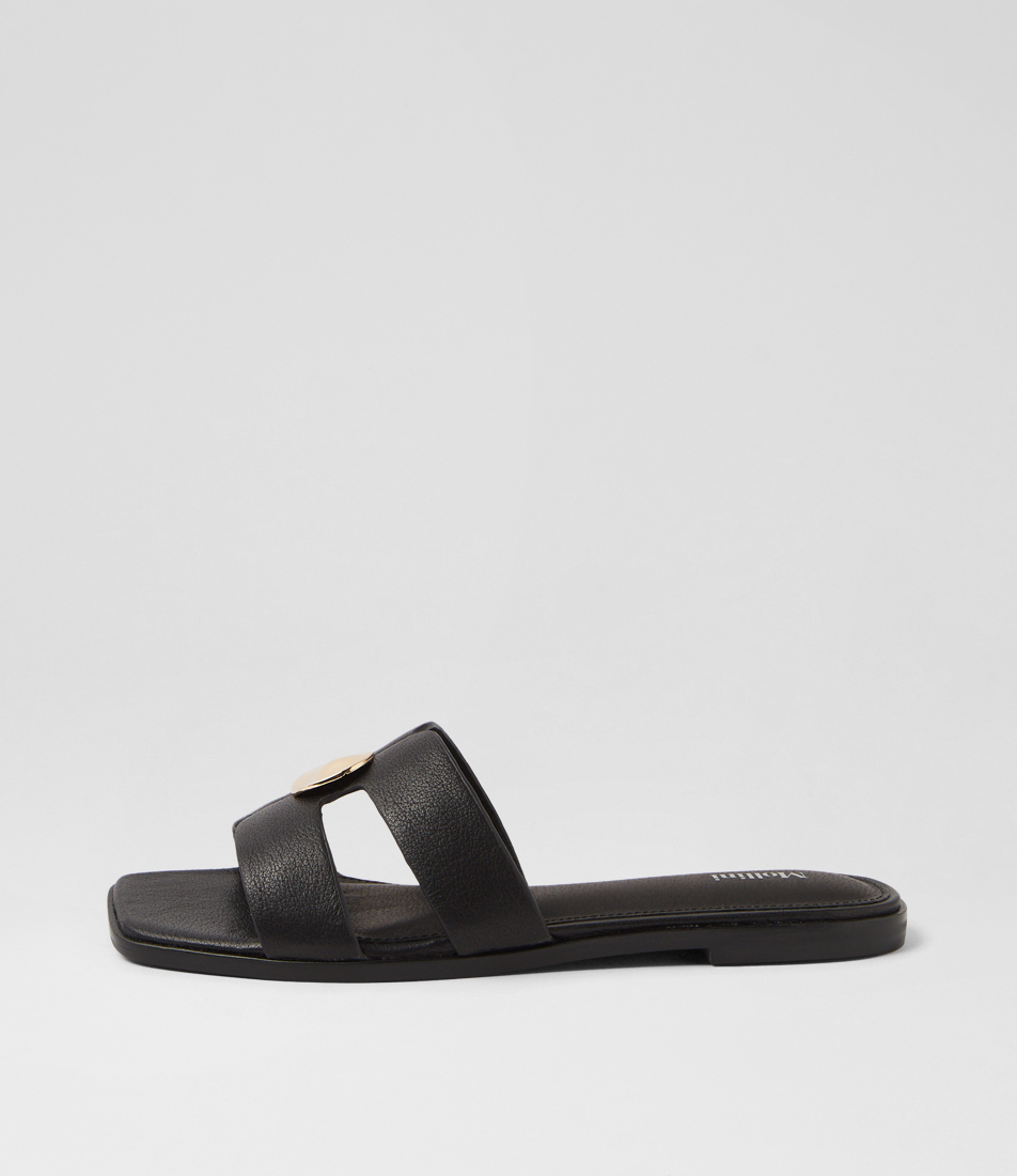 Raze Black Leather Sandals by Mollini | Shop Online at Mollini