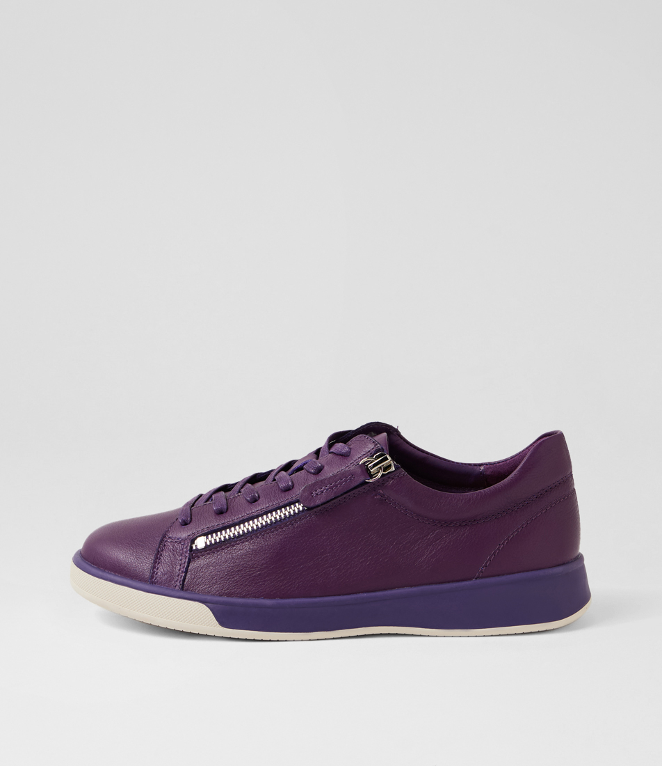 Shovo Xf Purple Brush Leather Sneakers by Ziera