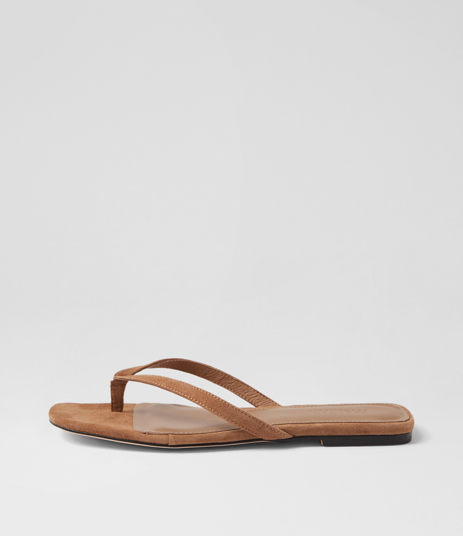 East Brown Leather Thongs by Mollini