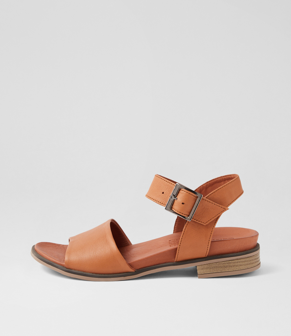 Efron Tan Leather Sandals by Django & Juliette | Shop Online