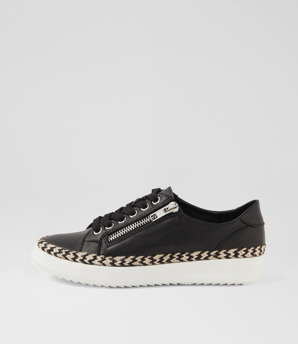Lillyz Black Leather Sneakers by Supersoft