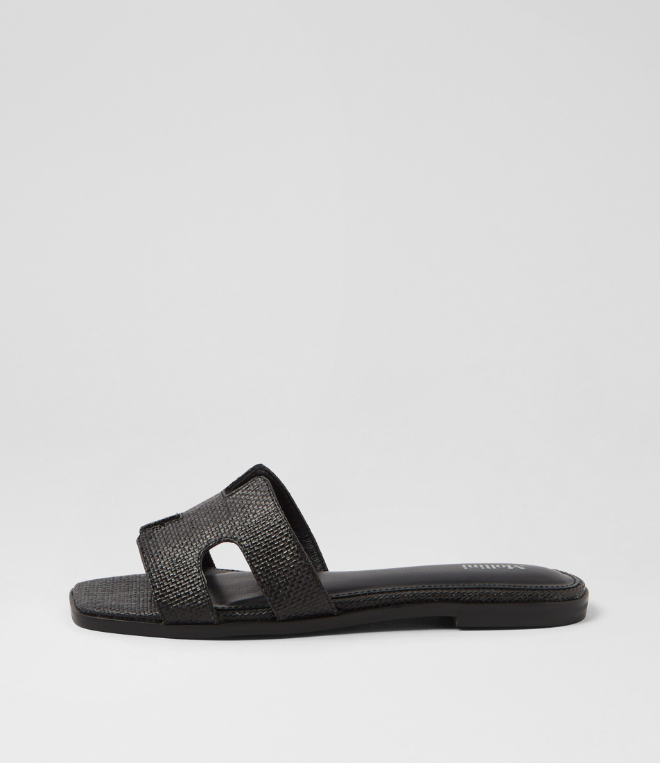 Raze Black Leather Sandals by Mollini | Shop Online at Mollini